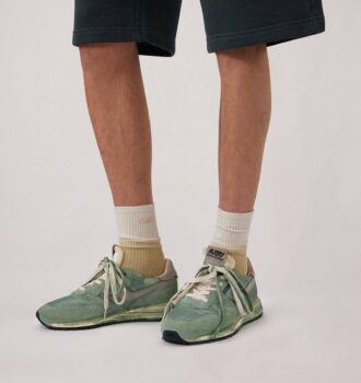 ZAPATILLAS REELWIND SUPER VINTAGE EN NYLON Y ANTE COLOR VERDE CAZADOR