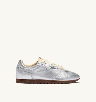 ZAPATILLAS WINDSPIN DE PIEL LAMINADA EN TONO PLATEADO