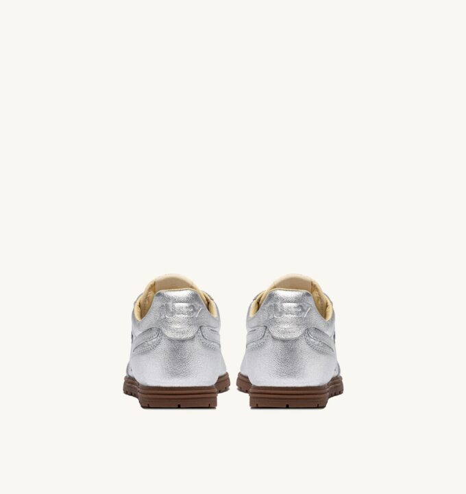 ZAPATILLAS WINDSPIN DE PIEL LAMINADA EN TONO PLATEADO