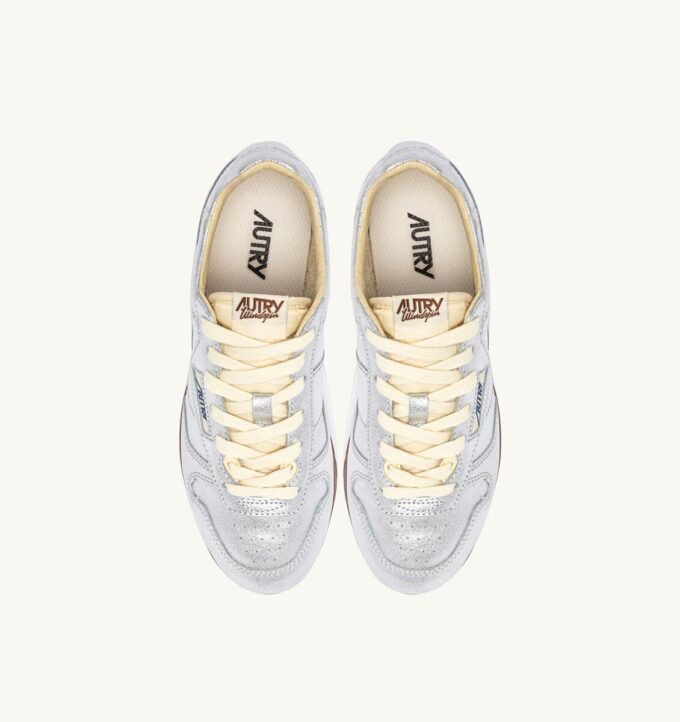 ZAPATILLAS WINDSPIN DE PIEL LAMINADA EN TONO PLATEADO