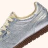 ZAPATILLAS WINDSPIN DE PIEL LAMINADA EN TONO PLATEADO