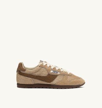 ZAPATILLAS WINDSPIN EFECTO PELO DE PONI BEIGE Y MARRÓN