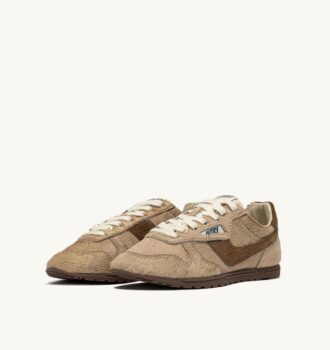 ZAPATILLAS WINDSPIN EFECTO PELO DE PONI BEIGE Y MARRÓN