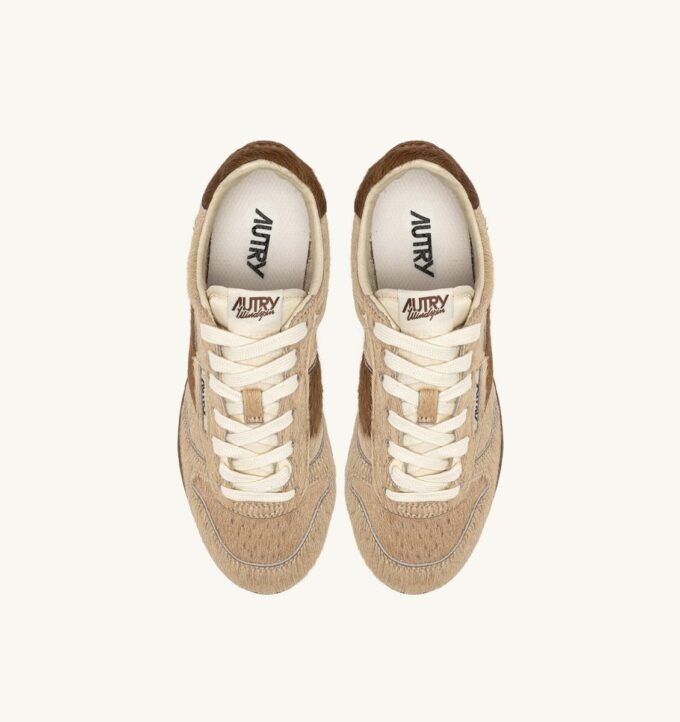 ZAPATILLAS WINDSPIN EFECTO PELO DE PONI BEIGE Y MARRÓN ZAPATILLAS WINDSPIN EFECTO PELO DE PONI BEIGE Y MARRÓN
