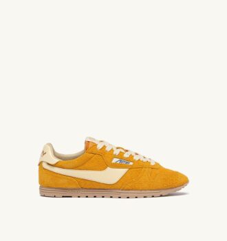 ZAPATILLAS WINDSPIN EN ANTE Y CUERO COLOR AMARILLO MINERAL Y COLINABO