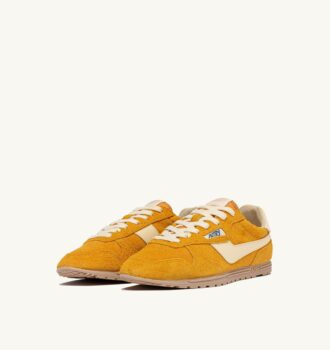 ZAPATILLAS WINDSPIN EN ANTE Y CUERO COLOR AMARILLO MINERAL Y COLINABO
