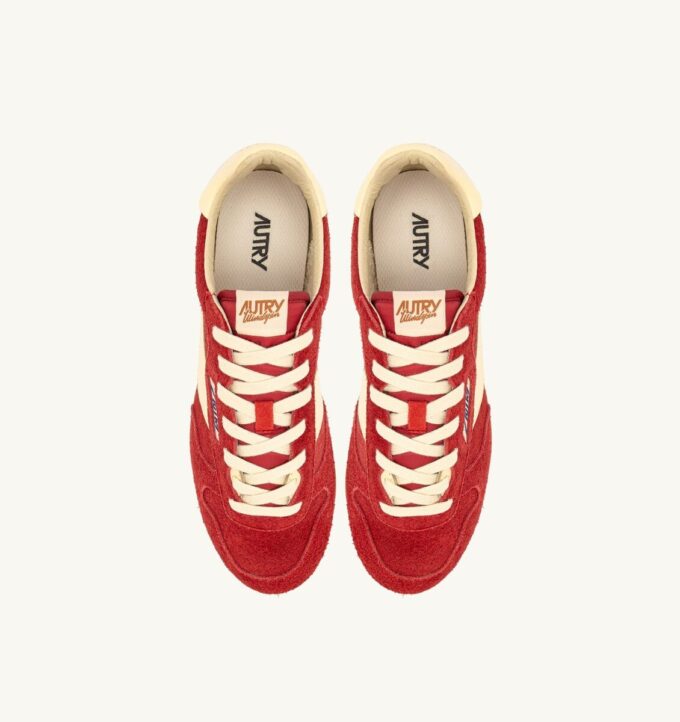 ZAPATILLAS WINDSPIN EN ANTE Y CUERO COLOR ROJO IMPERIAL Y COLINABO