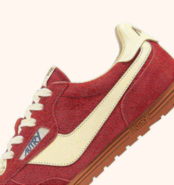 ZAPATILLAS WINDSPIN EN ANTE Y CUERO COLOR ROJO IMPERIAL Y COLINABO
